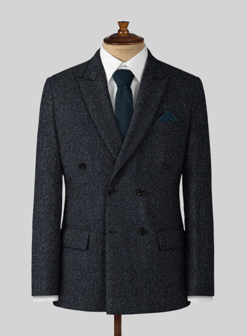 Highlander Heavy Blue Bedford Tweed Double Breasted Suit - Image 2
