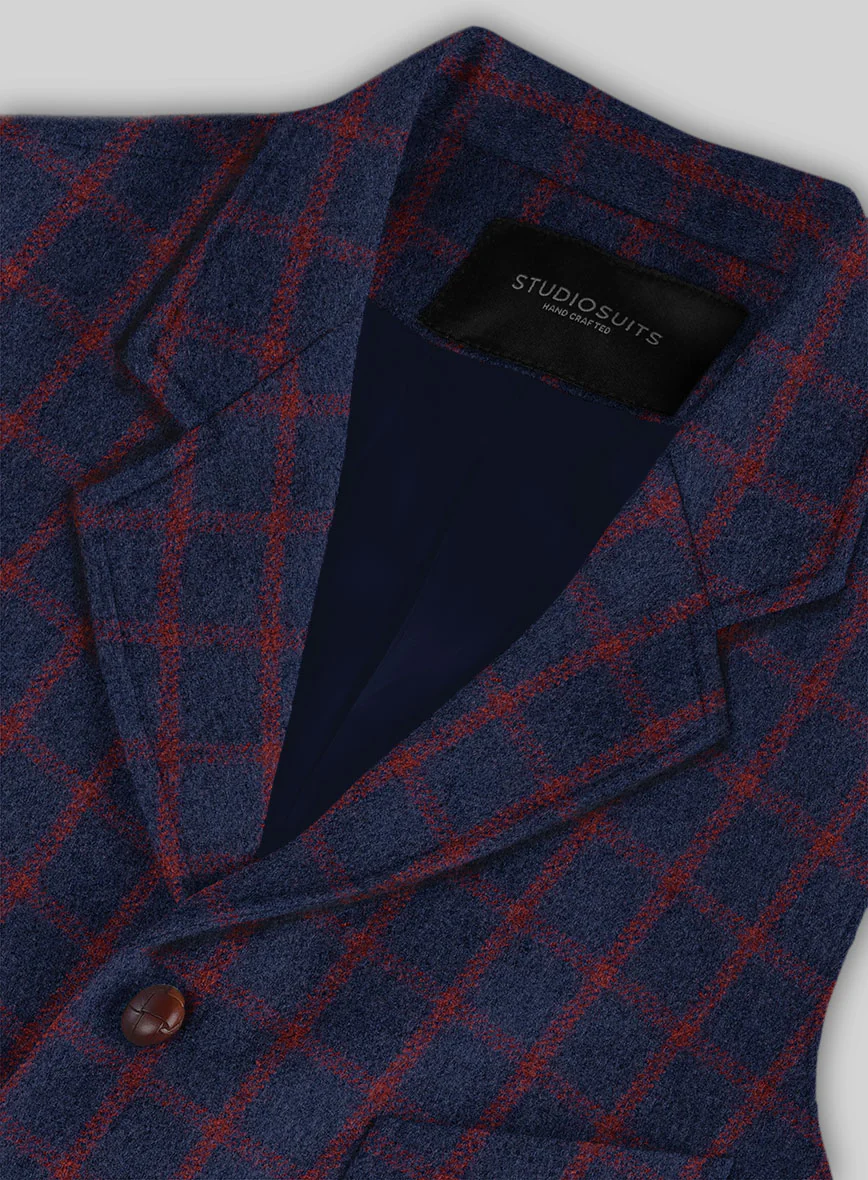 Highlander Heavy Blue Check Tweed Hunting Vest - Image 4