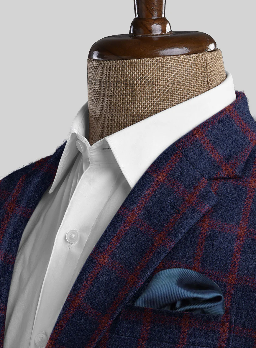 Highlander Heavy Blue Check Tweed Suit - Image 4
