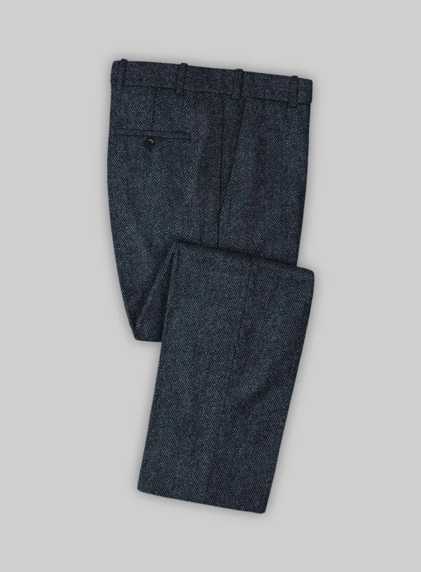 Highlander Heavy Blue Herringbone Tweed Double Breasted Suit - Image 3