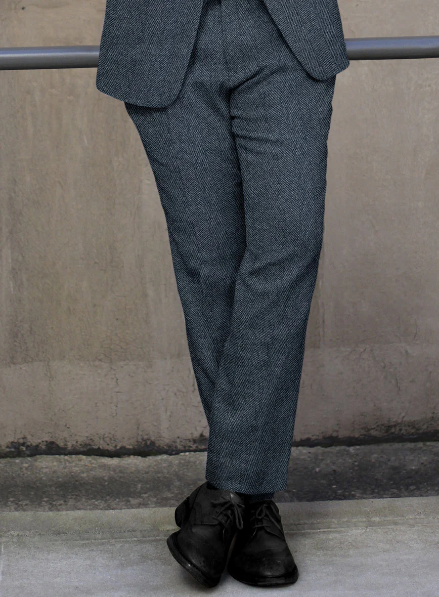 Highlander Heavy Blue Herringbone Tweed Suit - Image 4