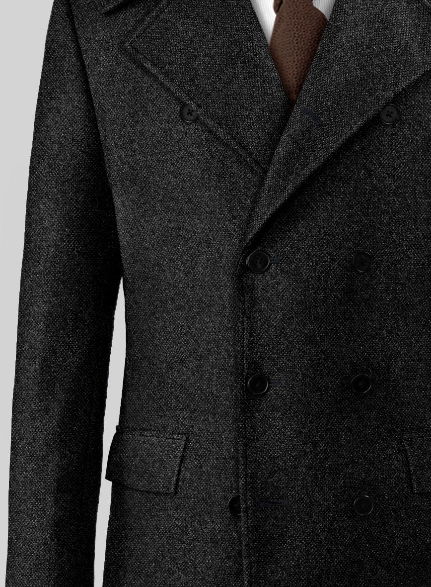 Highlander Heavy Charcoal Bedford Tweed GQ Overcoat - Image 2
