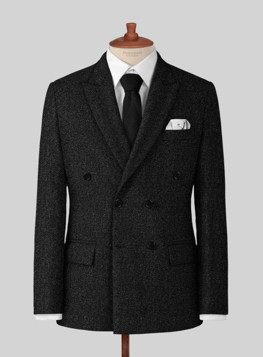 Highlander Heavy Charcoal Bedford Tweed Double Breasted Suit - Image 2