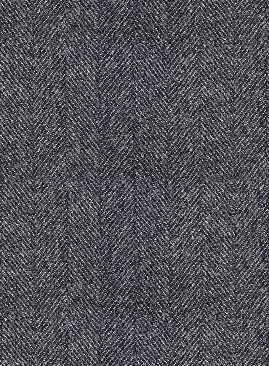 Highlander Heavy Charcoal Herringbone Tweed Double Breasted Jacket - Image 2