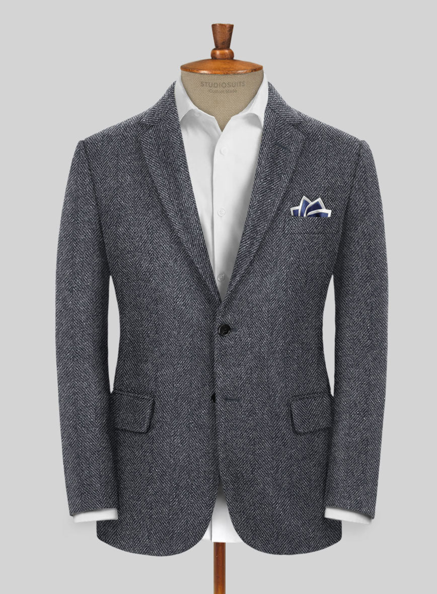 Highlander Heavy Charcoal Herringbone Tweed Suit - Image 3