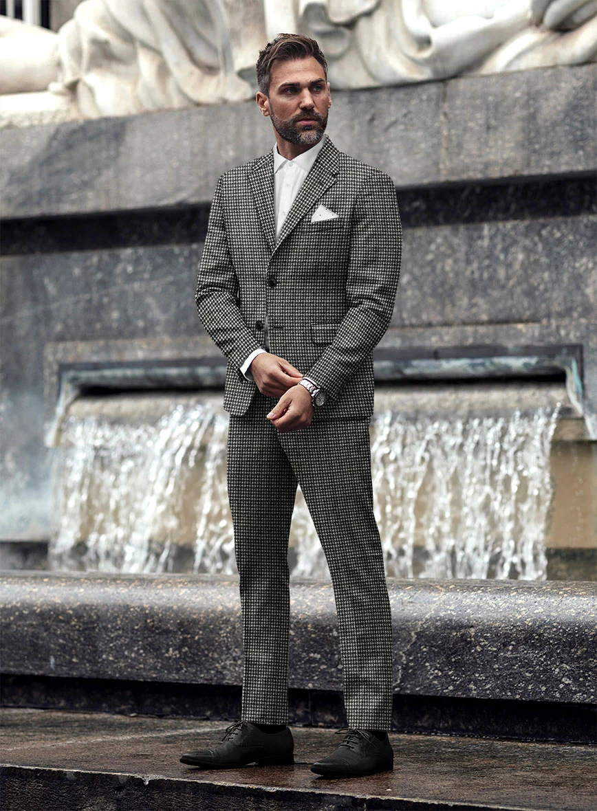 Highlander Heavy Charcoal Houndstooth Tweed Suit - Image 2