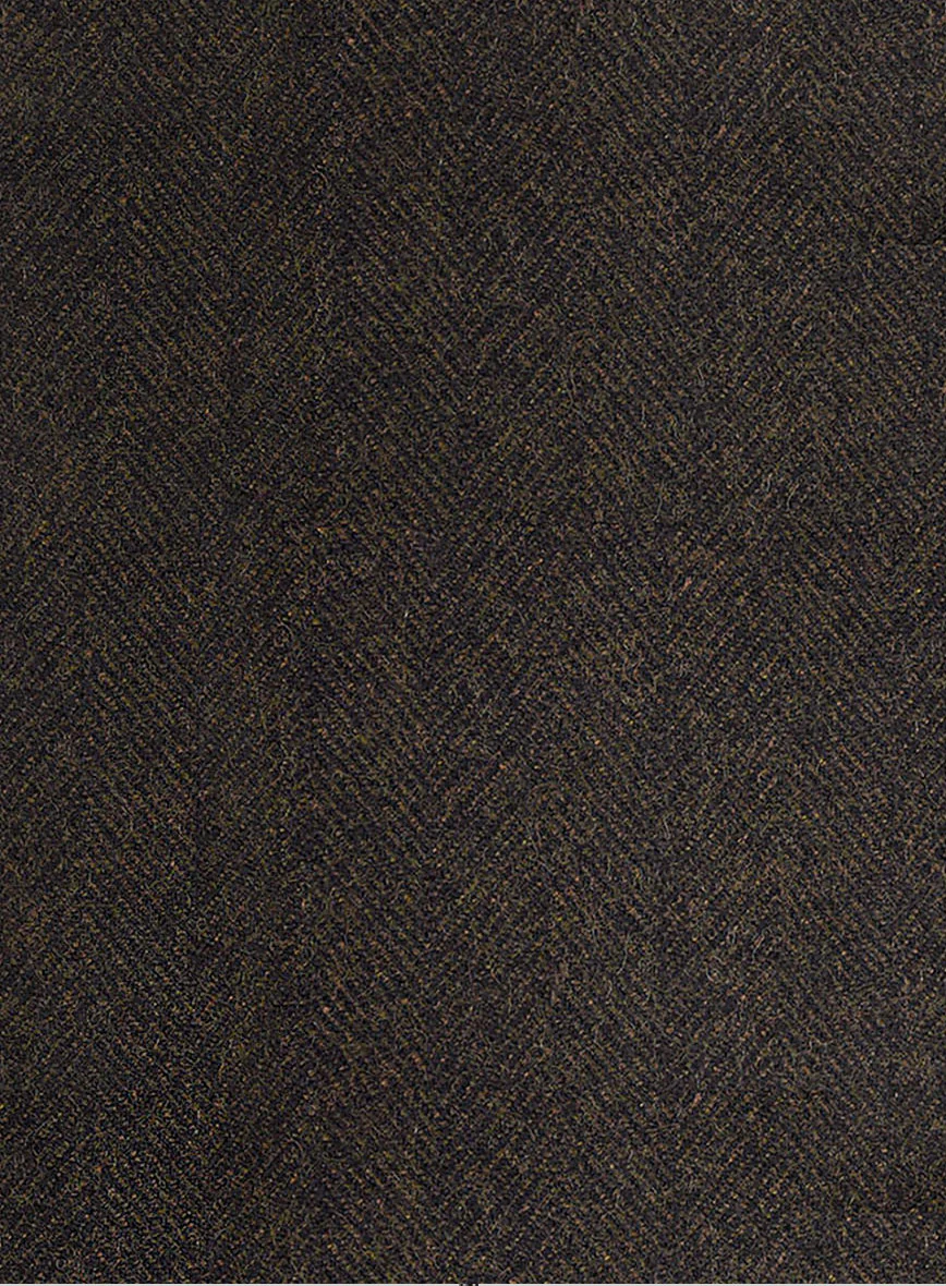 Highlander Heavy Dark Brown Herringbone Tweed GQ Overcoat - Image 4