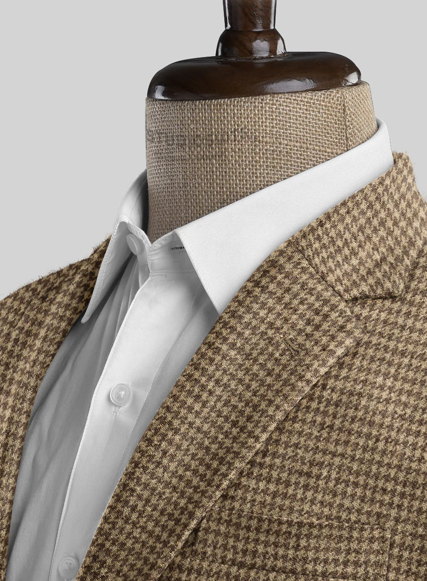 Highlander Heavy Dark Brown Houndstooth Tweed Jacket - Image 2