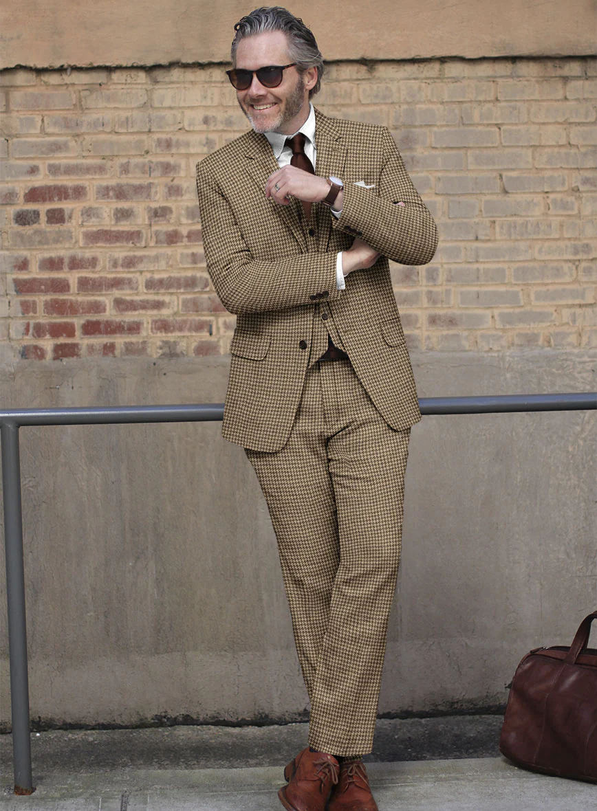 Highlander Heavy Dark Brown Houndstooth Tweed Suit - Image 2