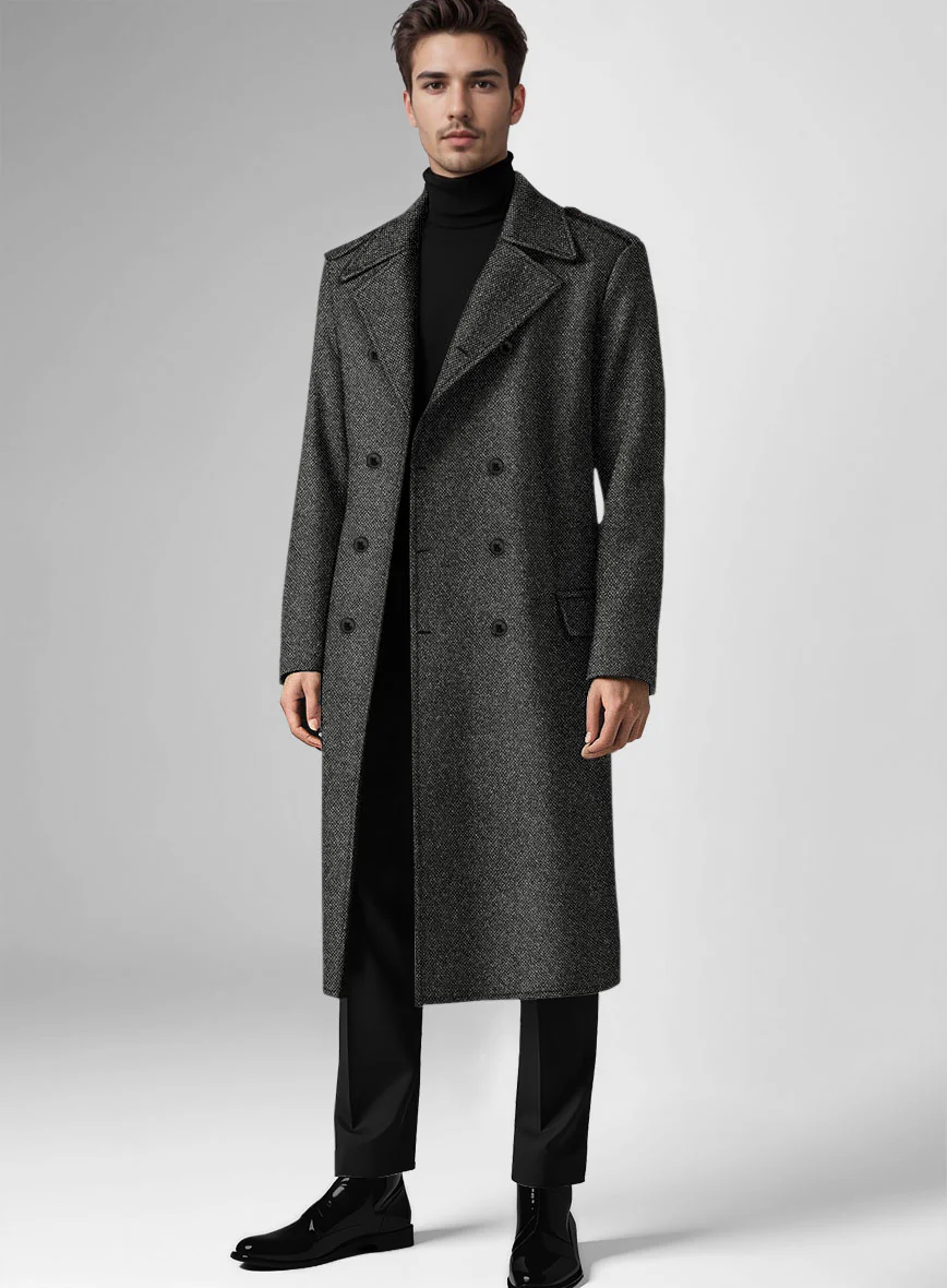 Highlander Heavy Gray Bedford Tweed GQ Overcoat - Image 3