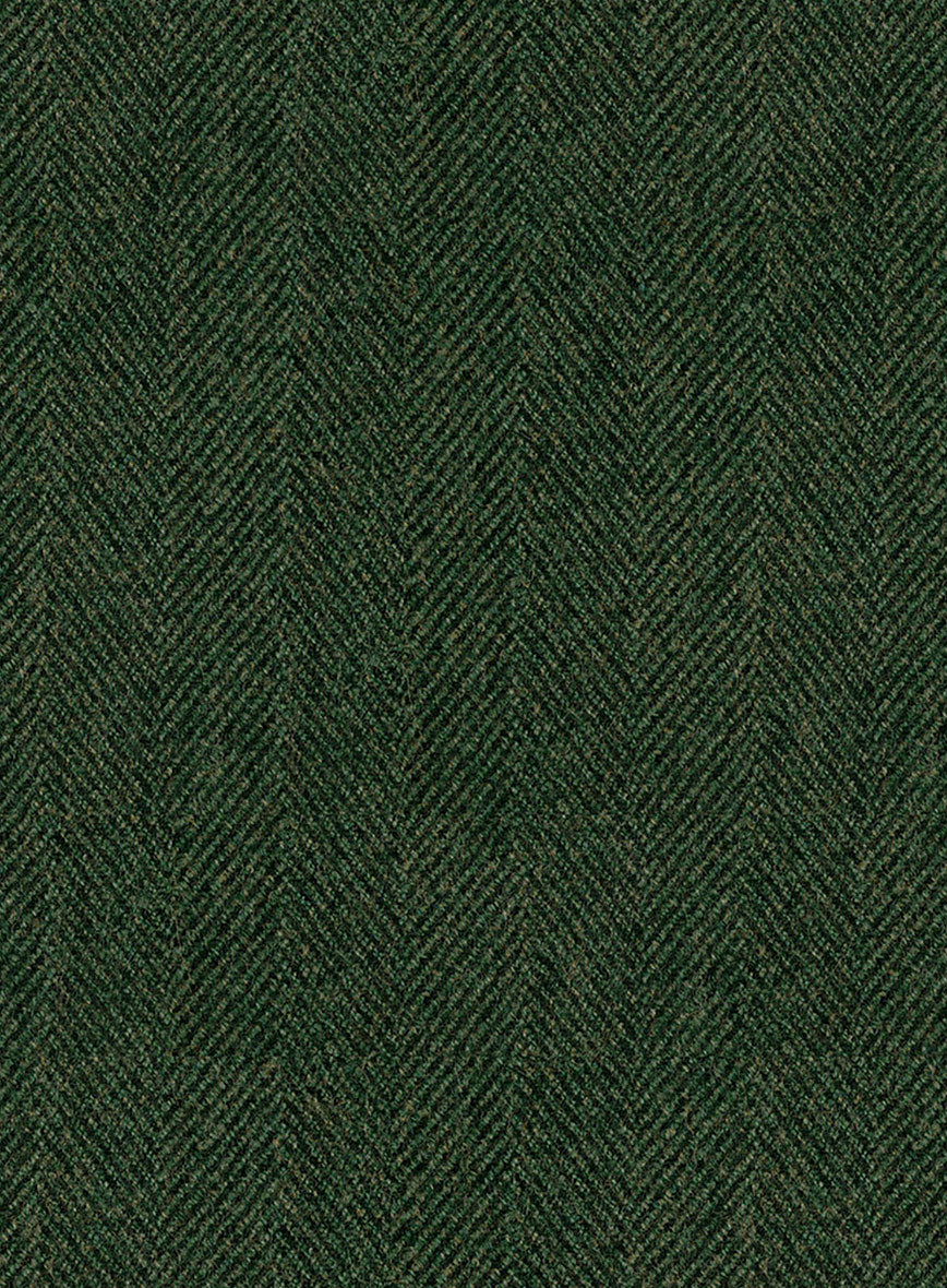 Highlander Heavy Green Herringbone Tweed GQ Overcoat - Image 4