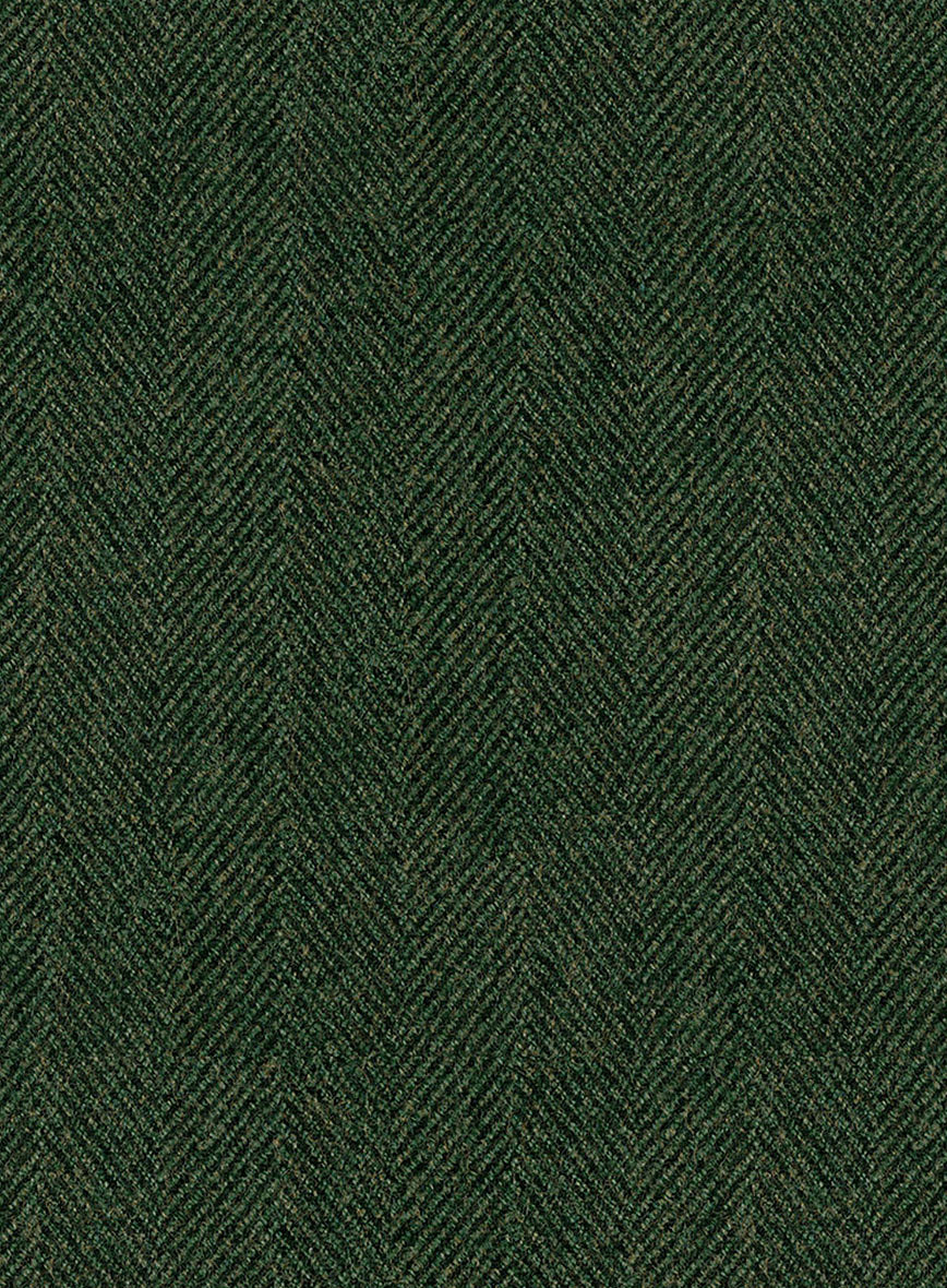 Highlander Heavy Green Herringbone Tweed Jacket - Image 2