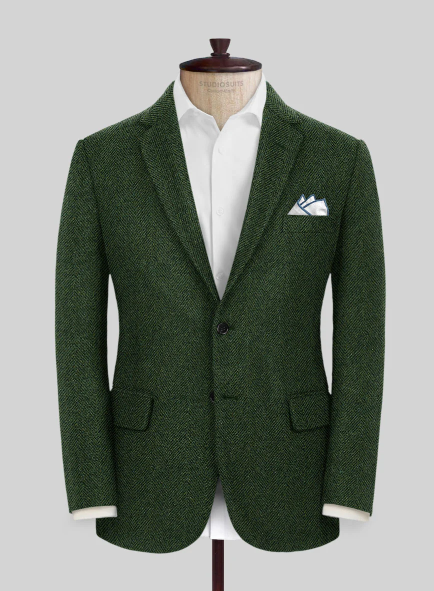 Highlander Heavy Green Herringbone Tweed Suit - Image 3