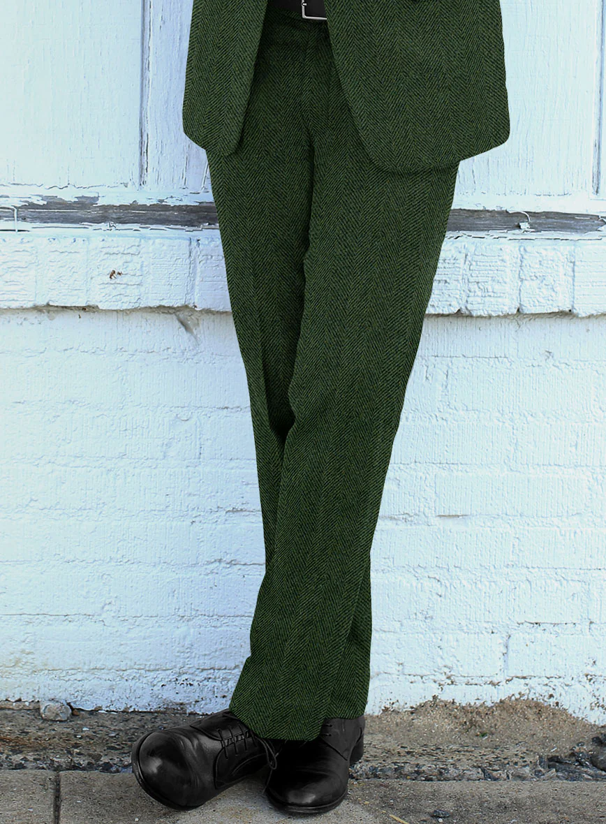 Highlander Heavy Green Herringbone Tweed Suit - Image 5