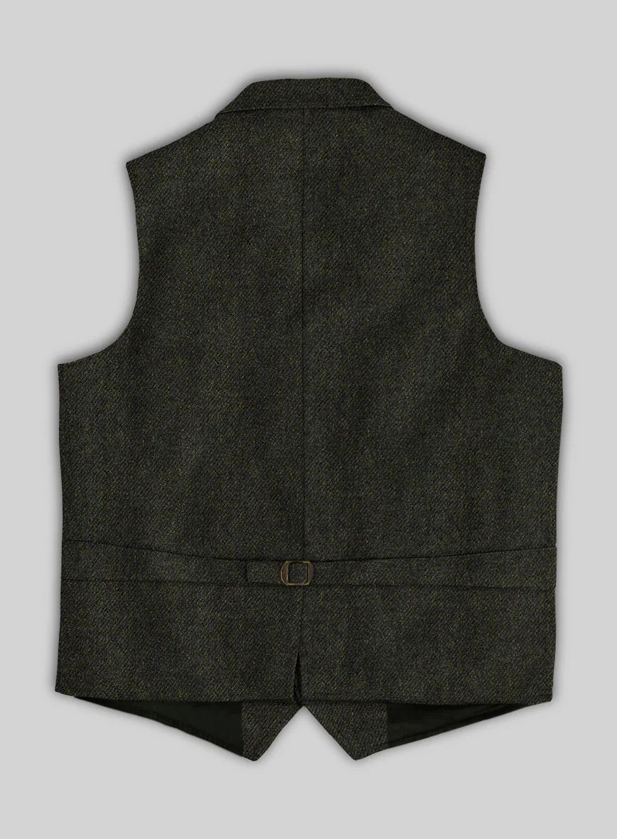Highlander Heavy Heritage Green Tweed Hunting Vest - Image 3