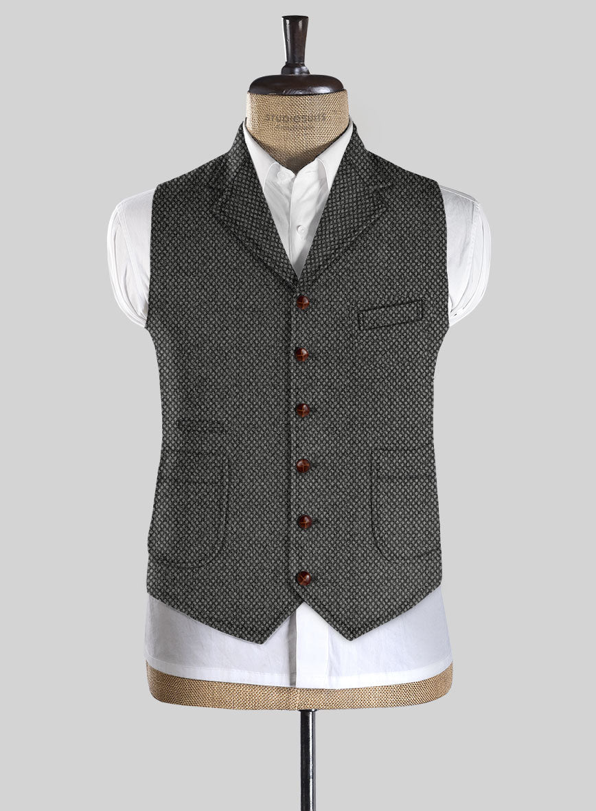 Highlander Heavy Honeycomb Charcoal Tweed Hunting Vest - Image 2