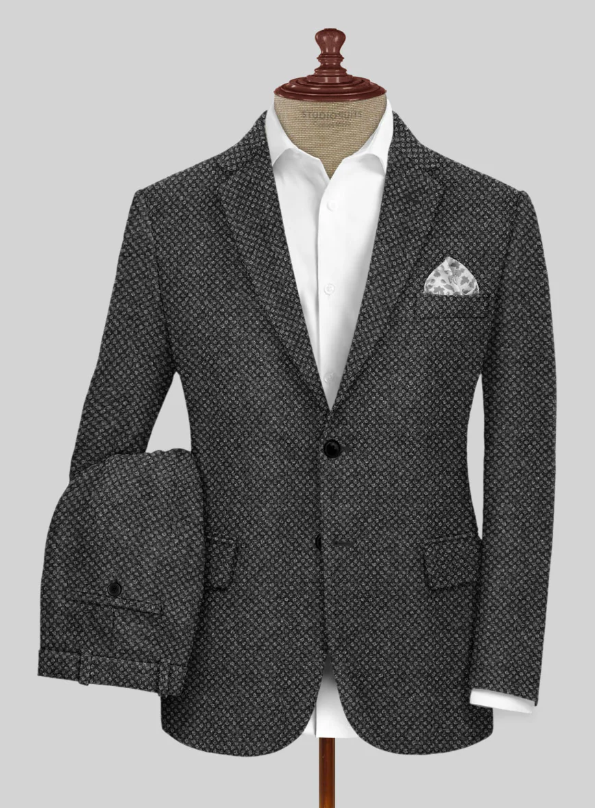 Highlander Heavy Honeycomb Charcoal Tweed Suit - Image 2