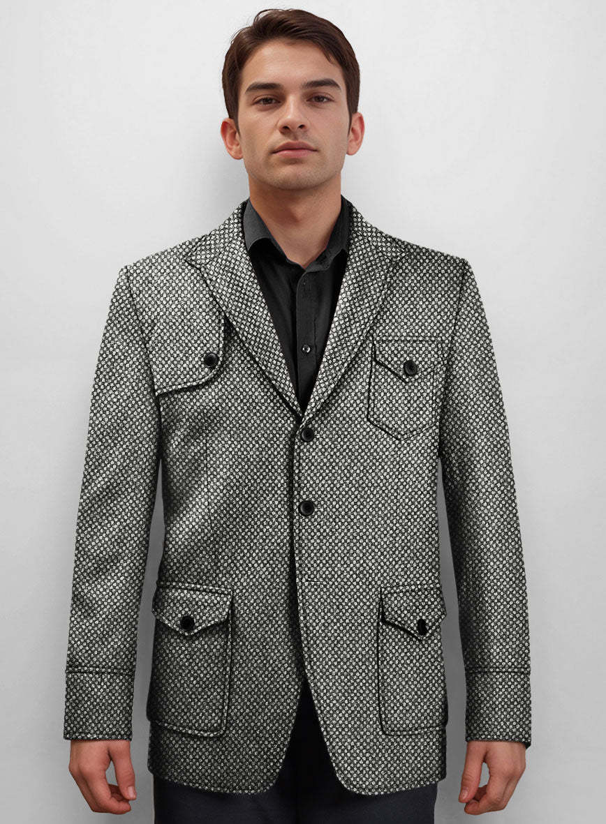Highlander Heavy Honeycomb Gray Hunter Style Tweed Jacket - Image 2