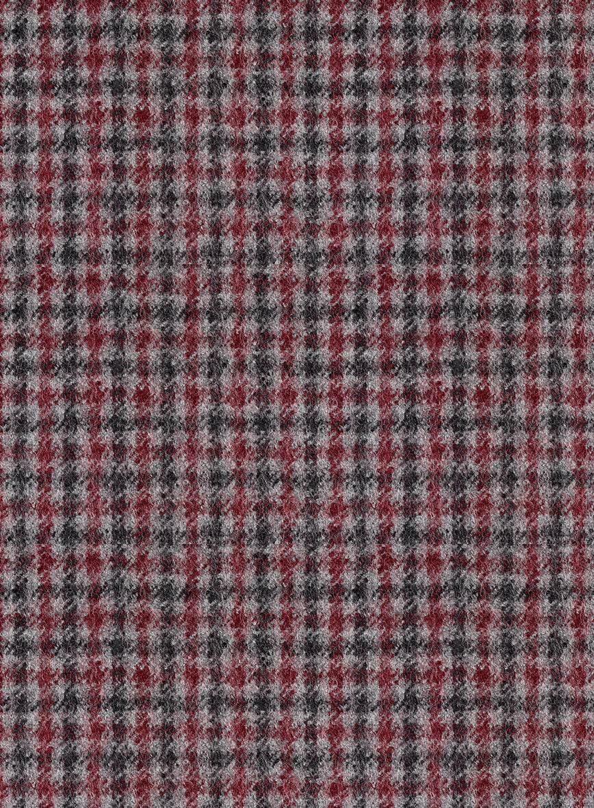 Highlander Heavy Maroon Houndstooth Tweed Hunting Vest - Image 5