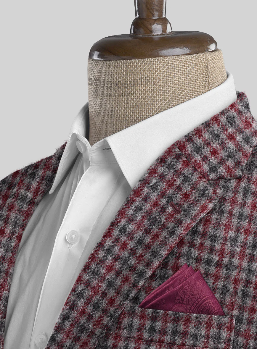 Highlander Heavy Maroon Houndstooth Tweed Suit - Image 4