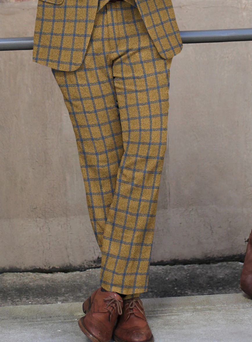 Highlander Heavy Mustard Check Tweed Pants - Image 2