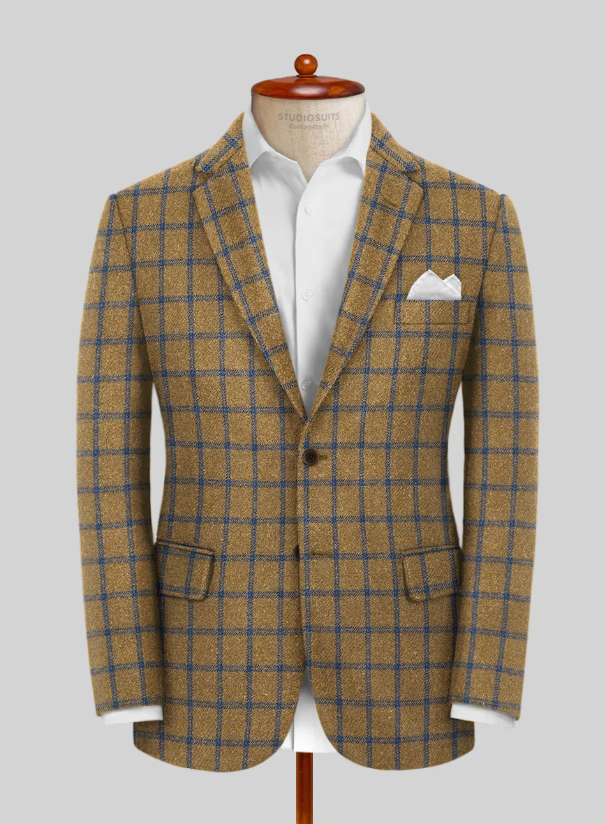 Highlander Heavy Mustard Check Tweed Suit - Image 3