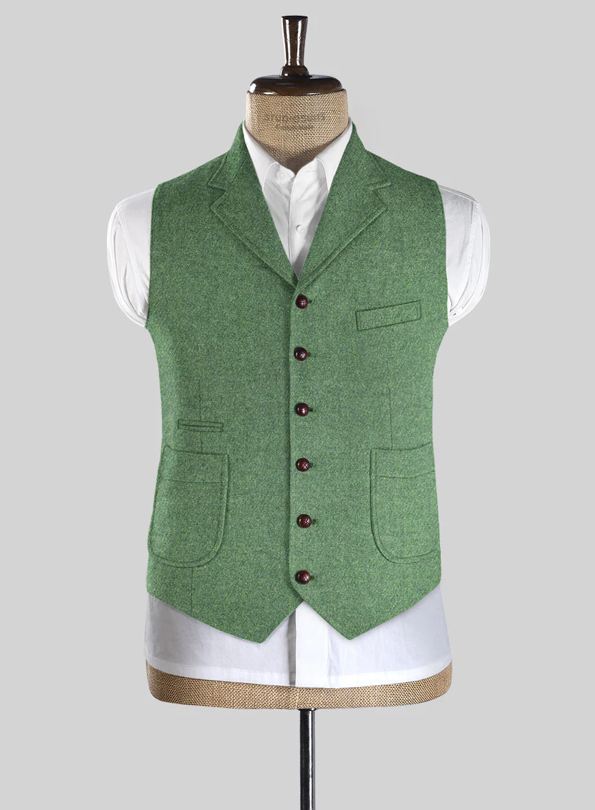 Highlander Heavy Paris Green Tweed Hunting Vest - Image 2