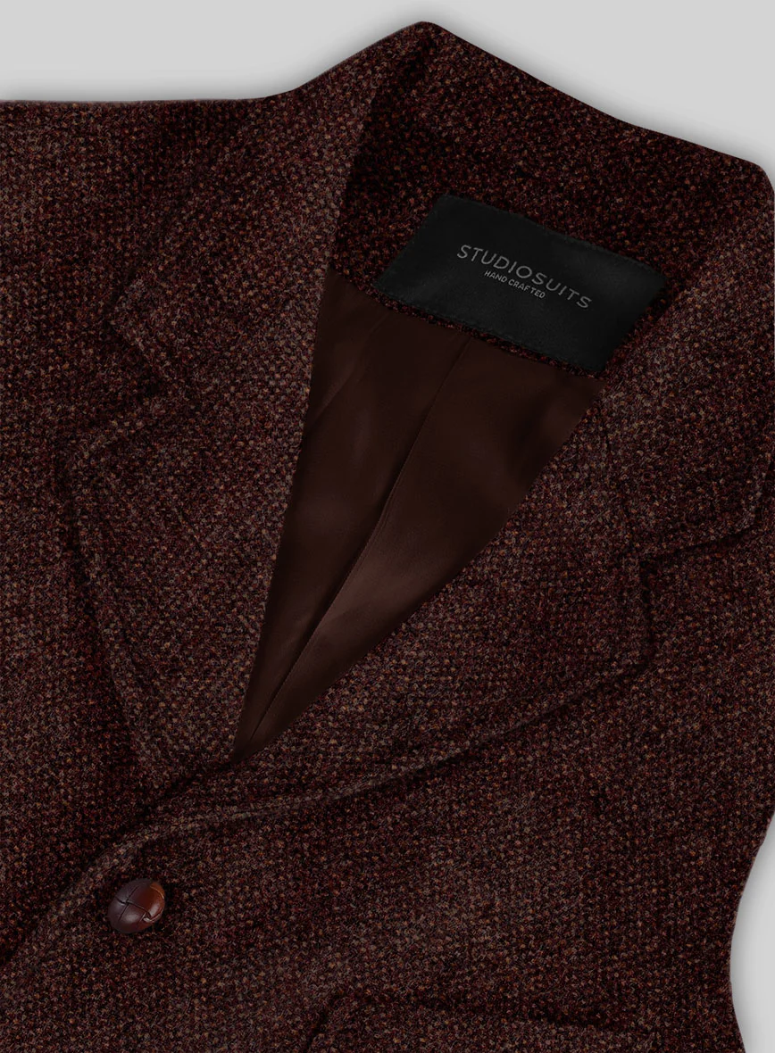 Highlander Heavy Wine Bedford Tweed Hunting Vest - Image 4