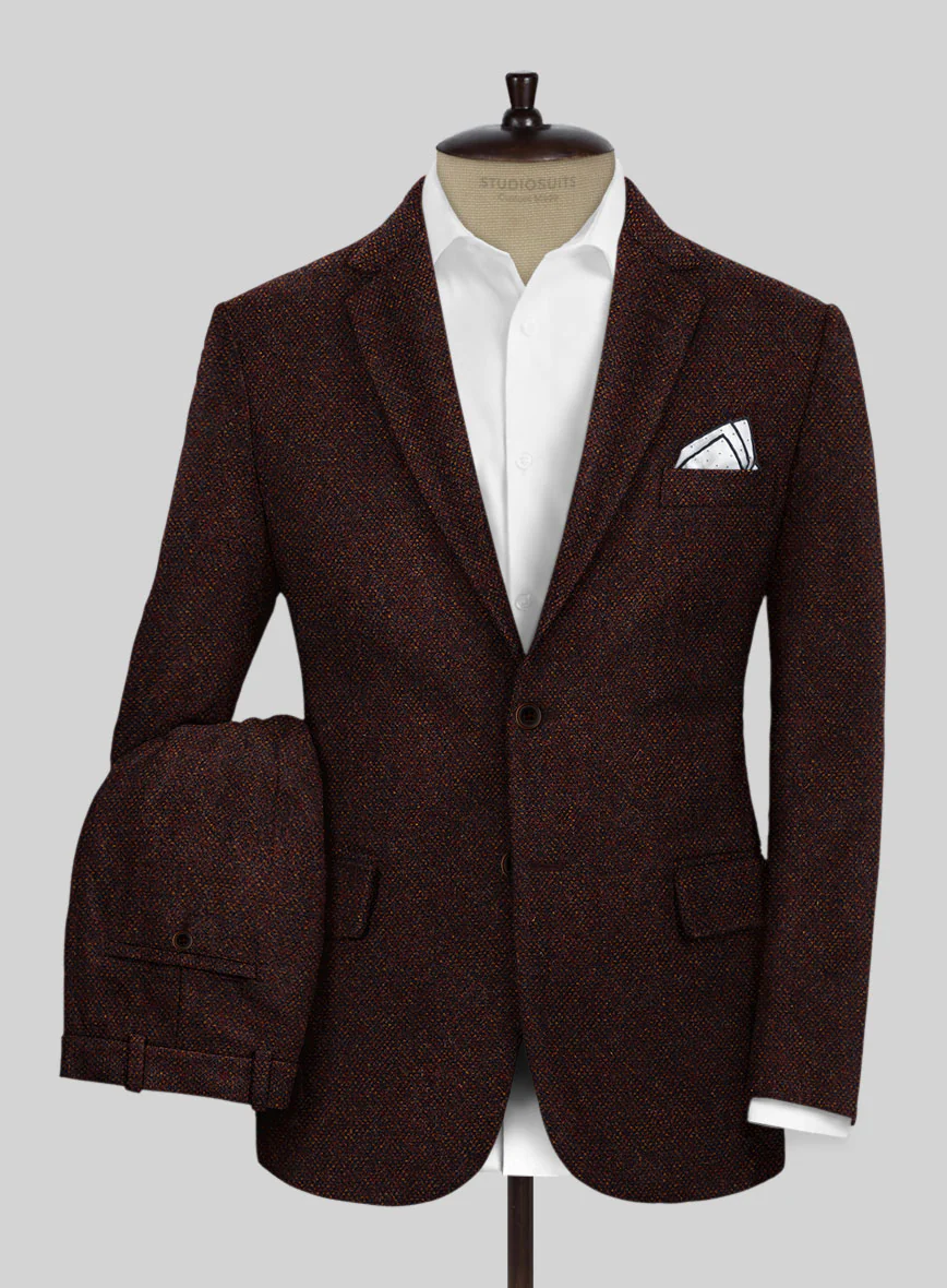 Highlander Heavy Wine Bedford Tweed Suit - Image 2