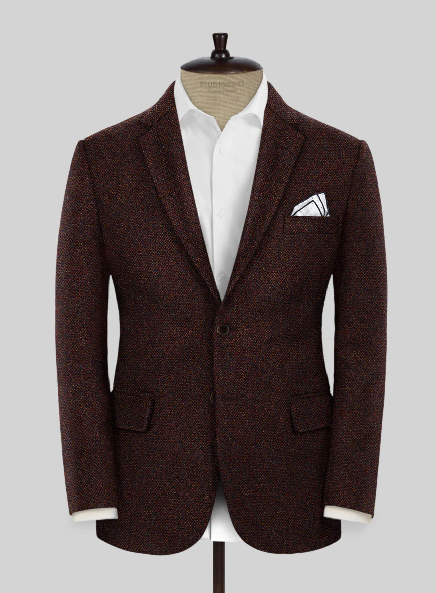 Highlander Heavy Wine Bedford Tweed Suit - Image 3
