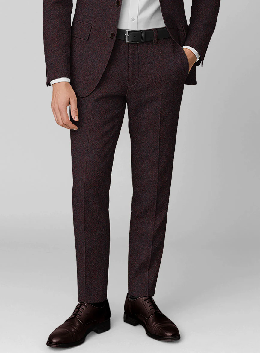 Highlander Heavy Wine Herringbone Tweed Suit - Image 5