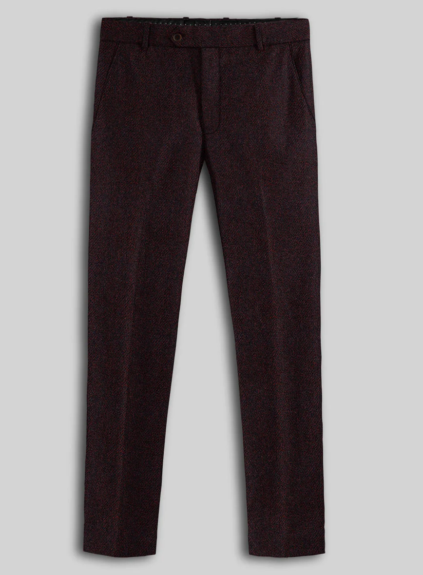 Highlander Heavy Wine Herringbone Tweed Suit - Image 4