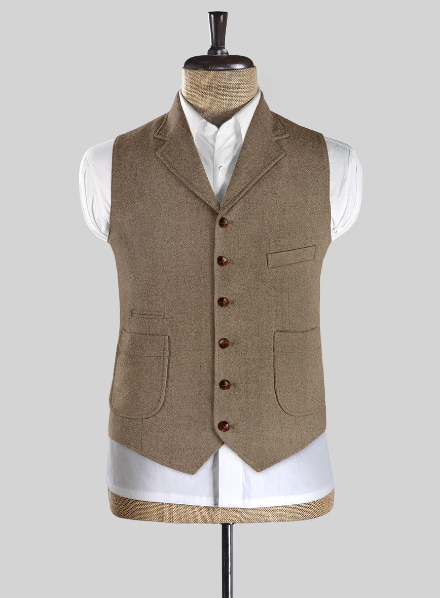 Highlander Light Tobacco Tweed Hunting Vest - Image 2