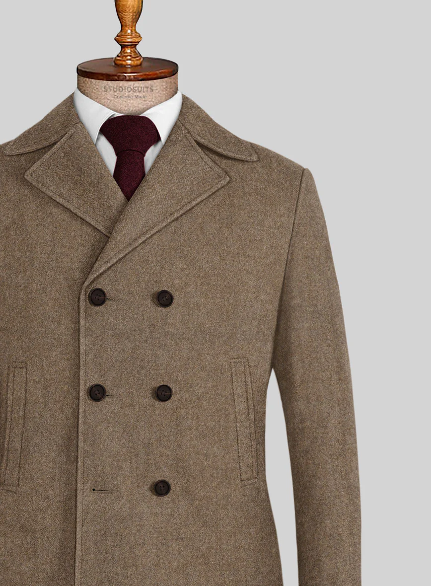 Highlander Light Tobacco Tweed Pea Coat - Image 2