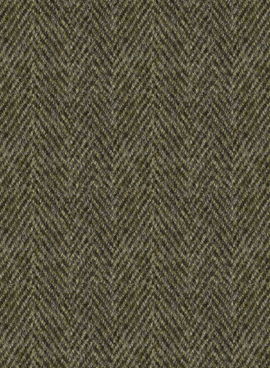 Highlander Olive Herringbone Tweed Jacket - Image 4