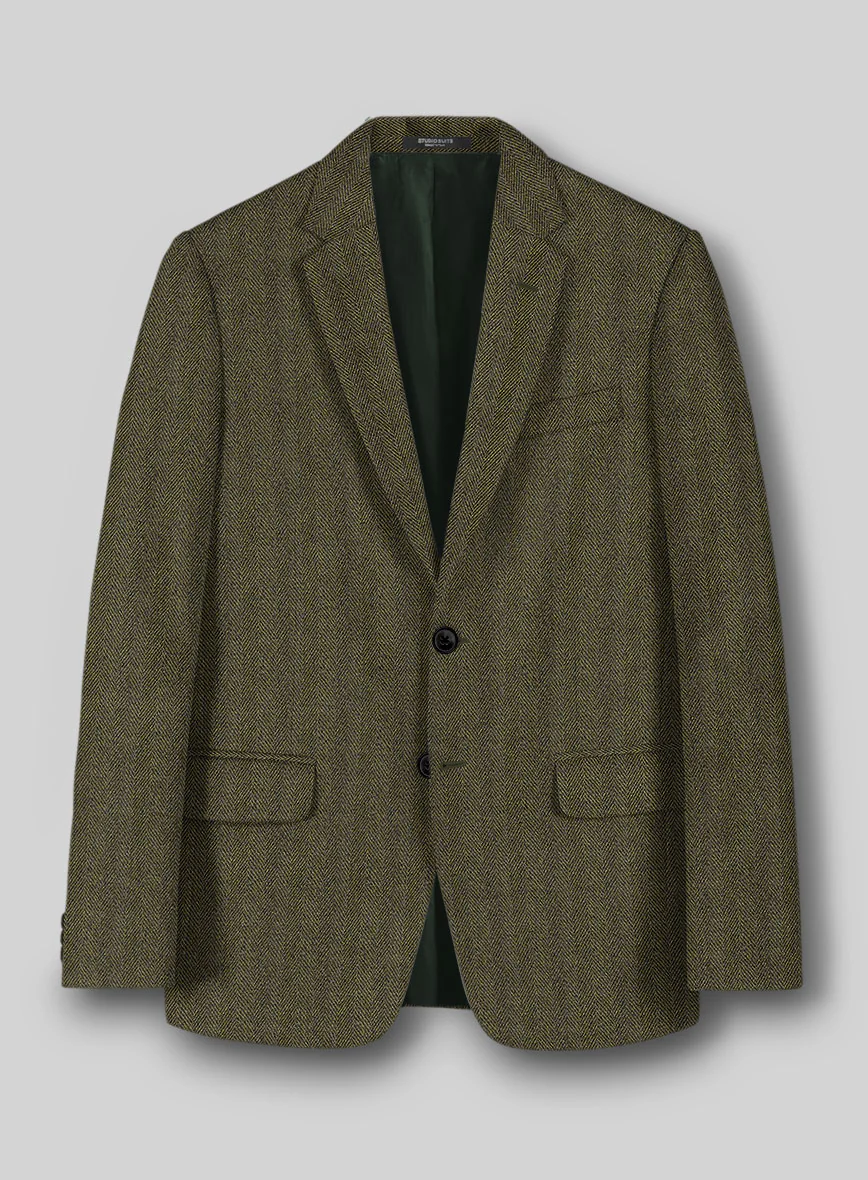 Highlander Olive Herringbone Tweed Suit - Image 4