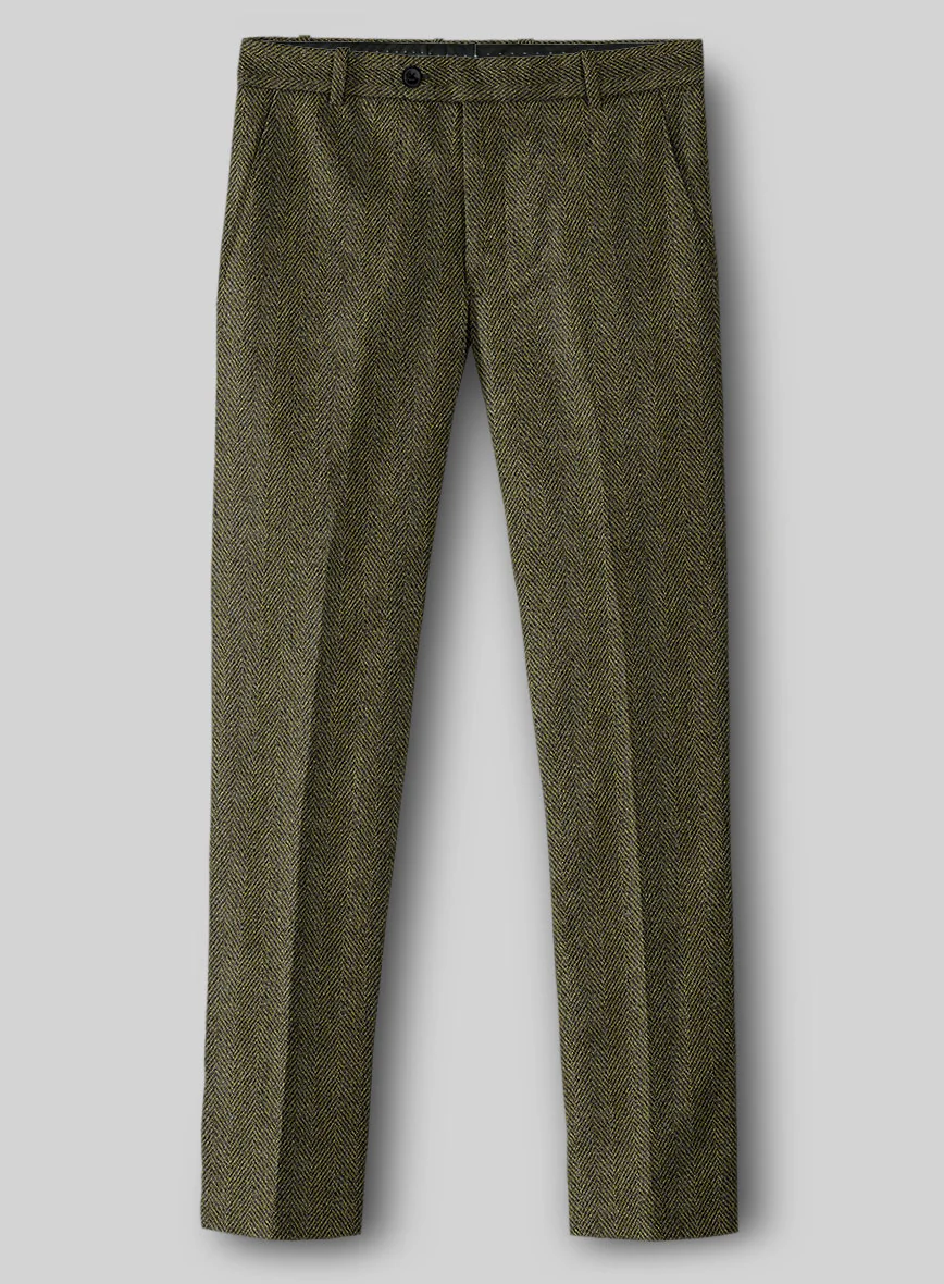 Highlander Olive Herringbone Tweed Suit - Image 6