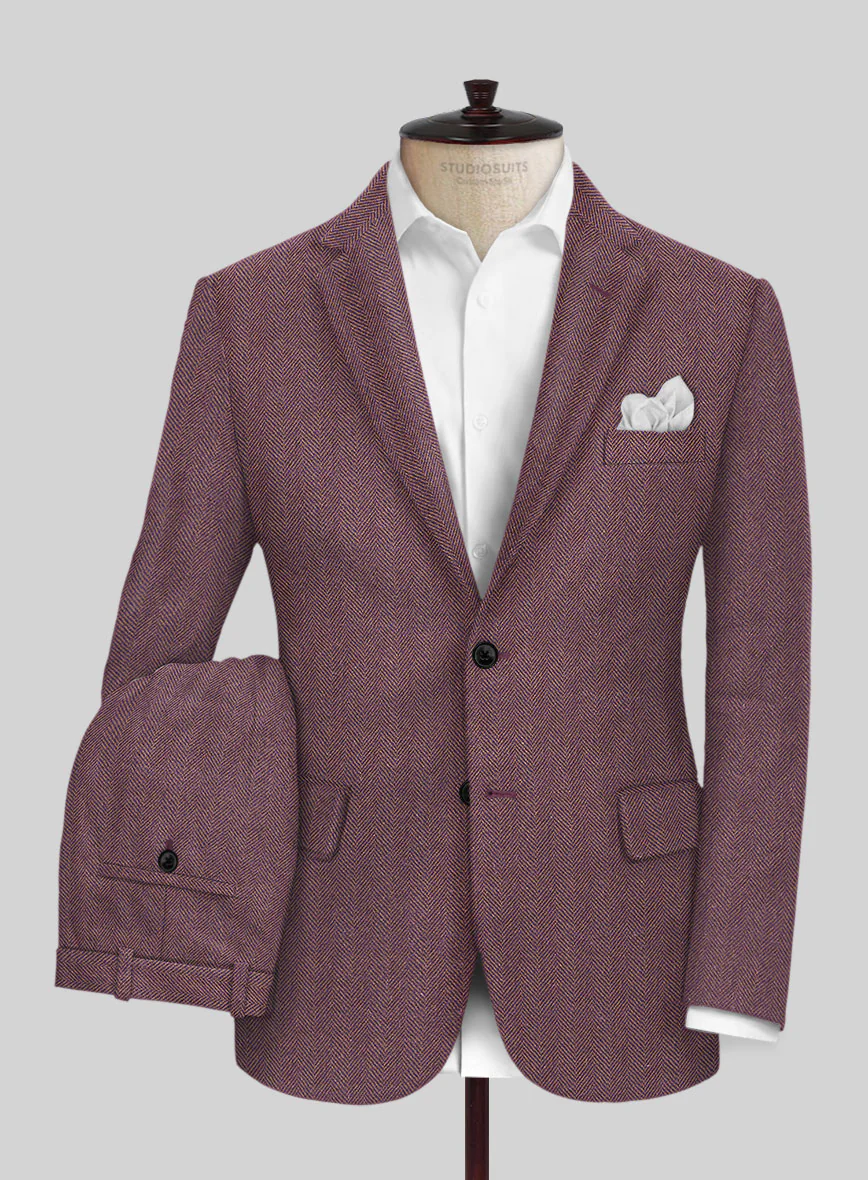 Highlander Purple Herringbone Tweed Suit - Image 2