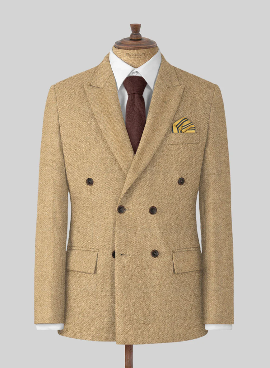 Highlander Sahara Beige Tweed Double Breasted Suit - Image 2