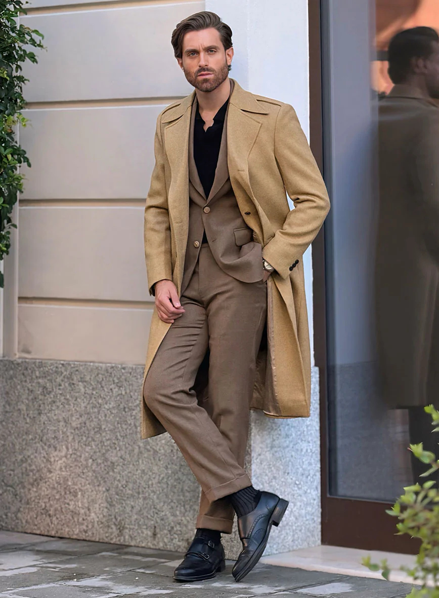 Highlander Sahara Beige Tweed GQ Overcoat - Image 2