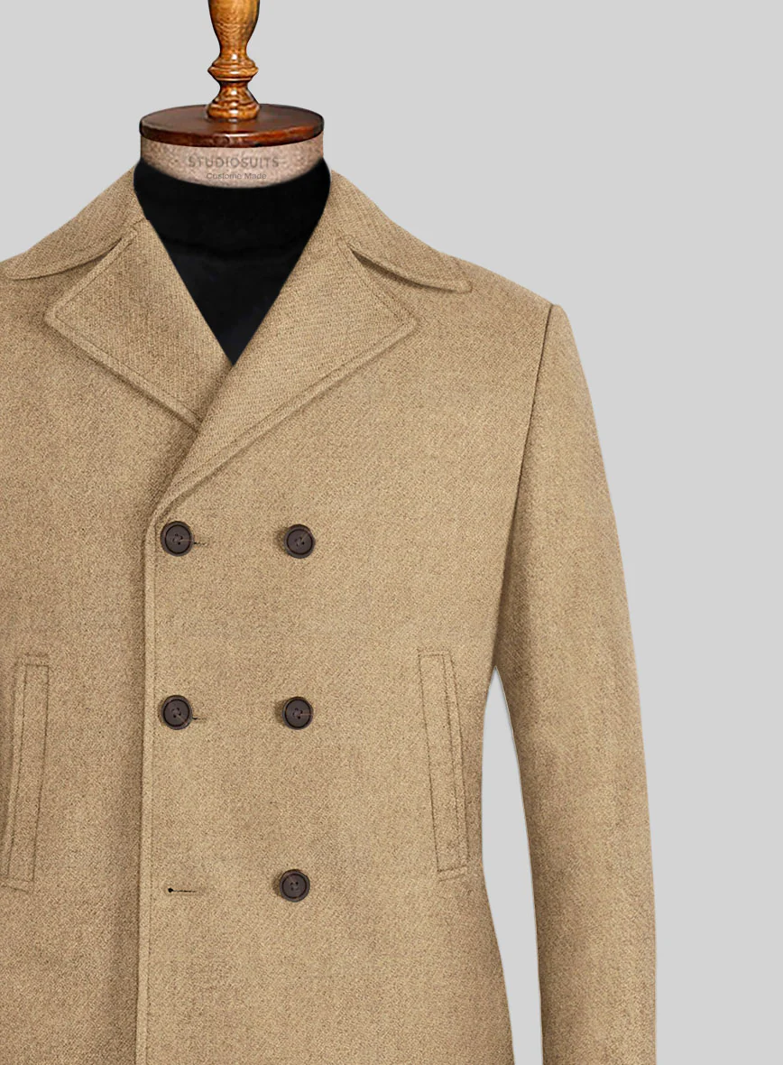 Highlander Sahara Beige Tweed Pea Coat - Image 2