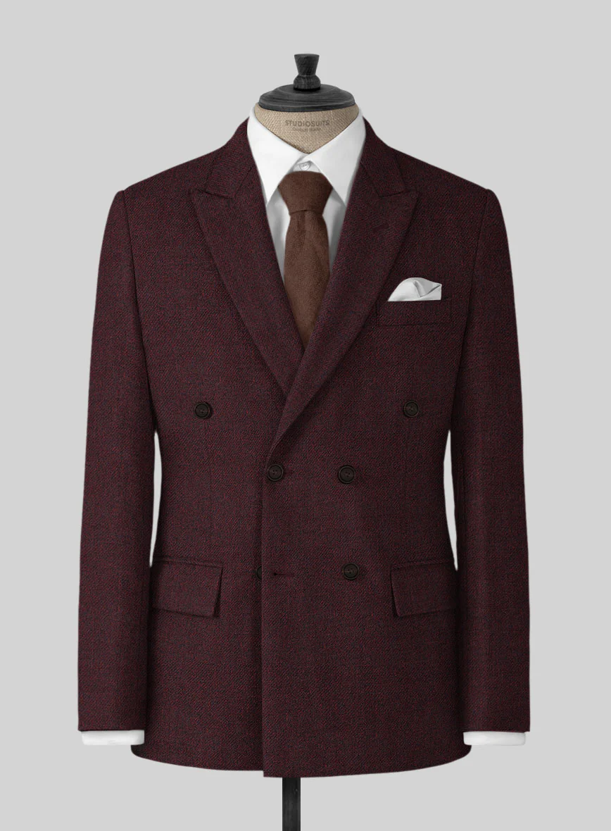 Highlander Sangria Tweed Double Breasted Suit - Image 2