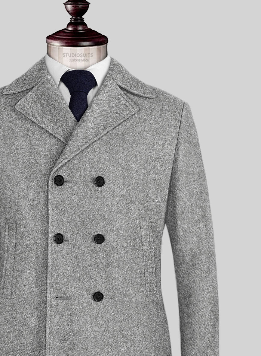 Highlander Steel Gray Tweed Pea Coat - Image 2