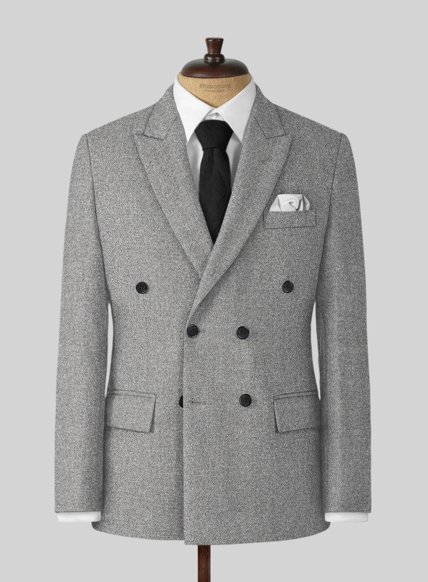 Highlander Steel Gray Tweed Double Breasted Suit - Image 2