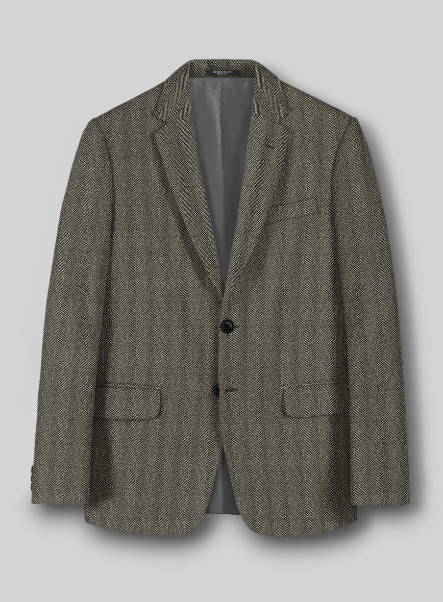 Highlander Stone Beige Herringbone Tweed Suit - Image 3
