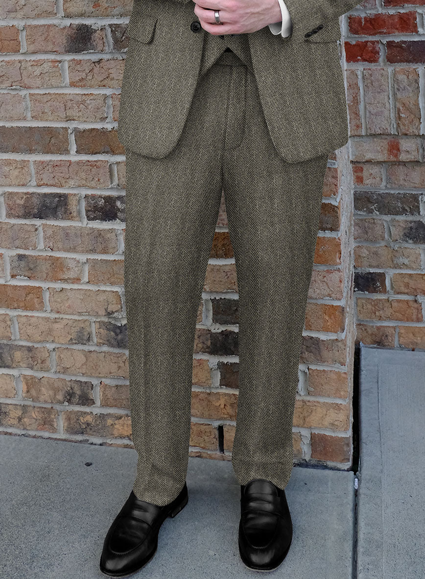 Highlander Stone Beige Herringbone Tweed Suit - Image 7
