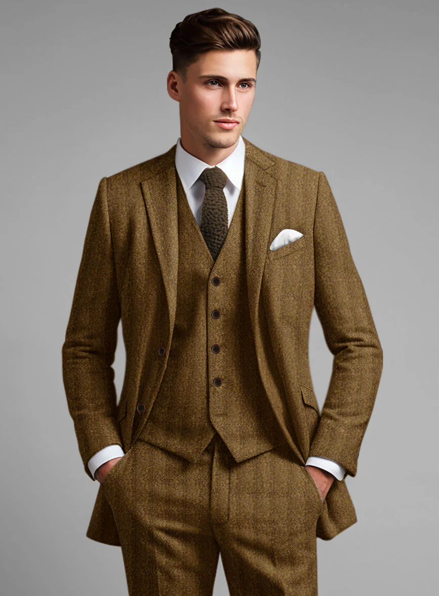 Highlander Tan Herringbone Tweed Jacket - Image 2