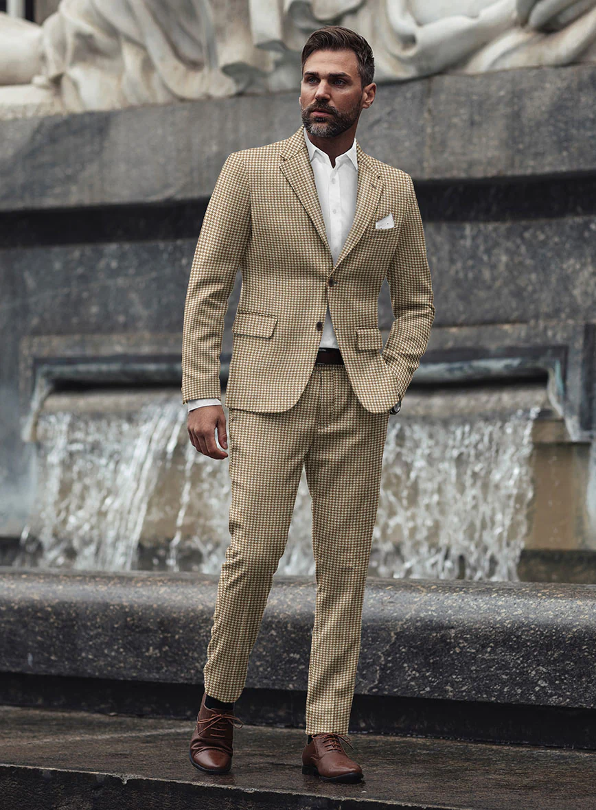 Houndstooth Beige Tweed Suit - Image 2