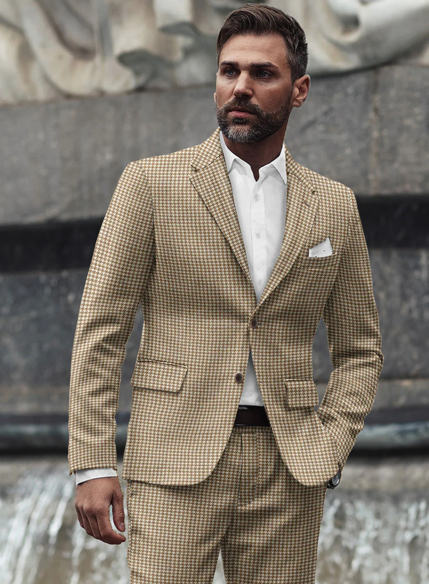 Houndstooth Beige Tweed Suit - Image 4