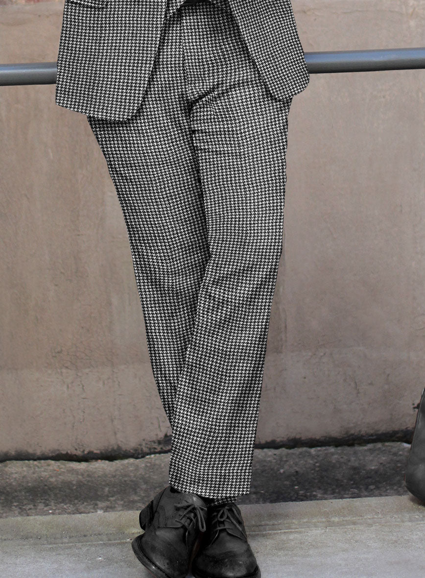 Houndstooth Black Tweed Pants - Image 2